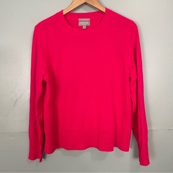 J. Crew Sweaters - JCrew Cashmere Sweater Classic Fit Crewneck Pink Fuchsia Magenta Women Sz Large